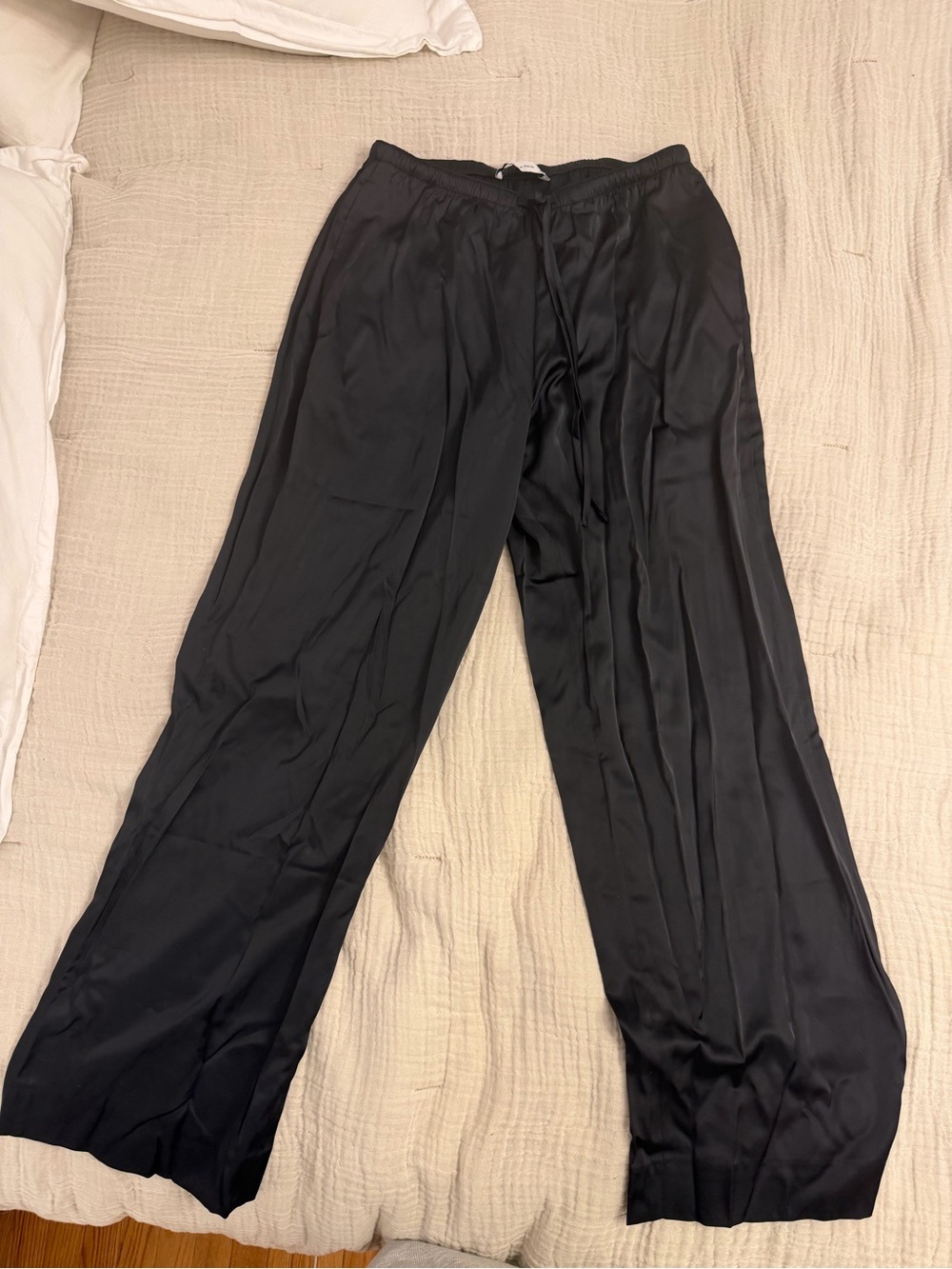 Abercrombie Satin Wide Leg Drawstring Pants size XS